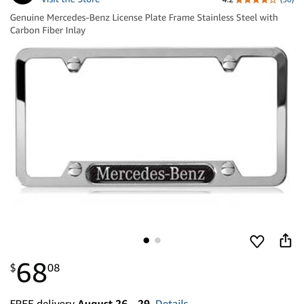 Mercedes-Benz License Plate Frame - Picture 2 of 3